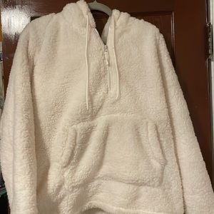 White Mia and Tess sherpa hoodie. Never worn. Tags still on.